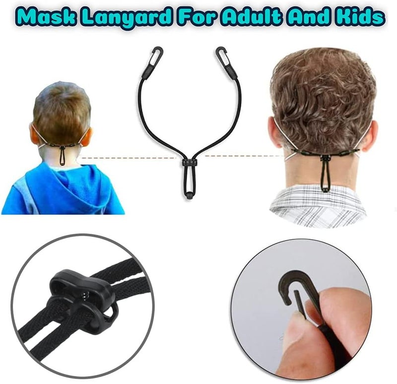 Cooklaza Mask Extender Lanyard,Anti-Tightening Comfortable Ear Strap Extension Hook Black 4 PCS - Image 4